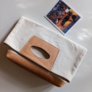 Agnes Baddoo Fold Over Clutch in natural/veg tan